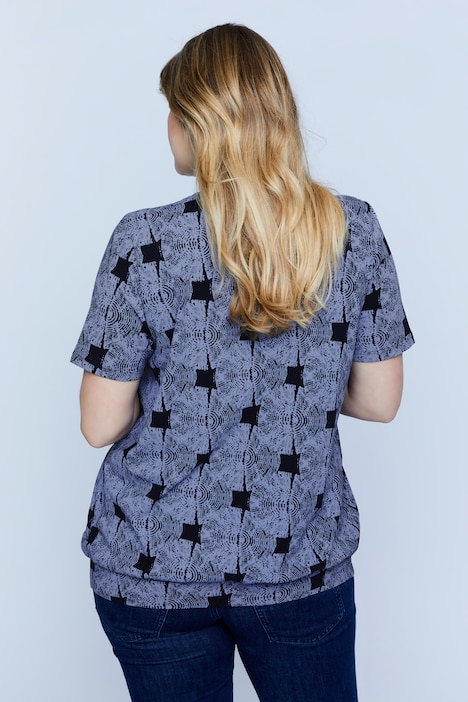 Bellieva T-Shirt, Still Funktion, Rundhals Kräusel, Kurzarm, Blüten