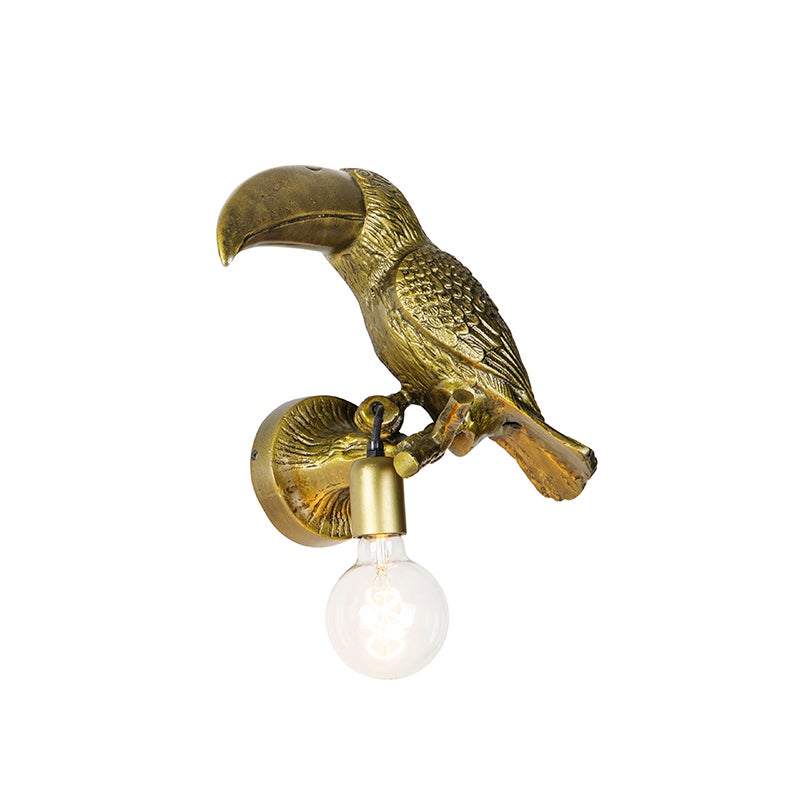 Vintage wandlamp messing - Tucan
