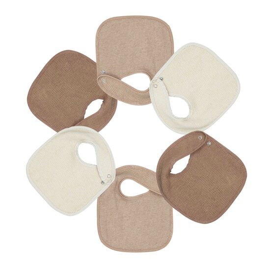 Lot de 6 bavoirs nid d'abeille   Beige        de               Trois Kilos Sept