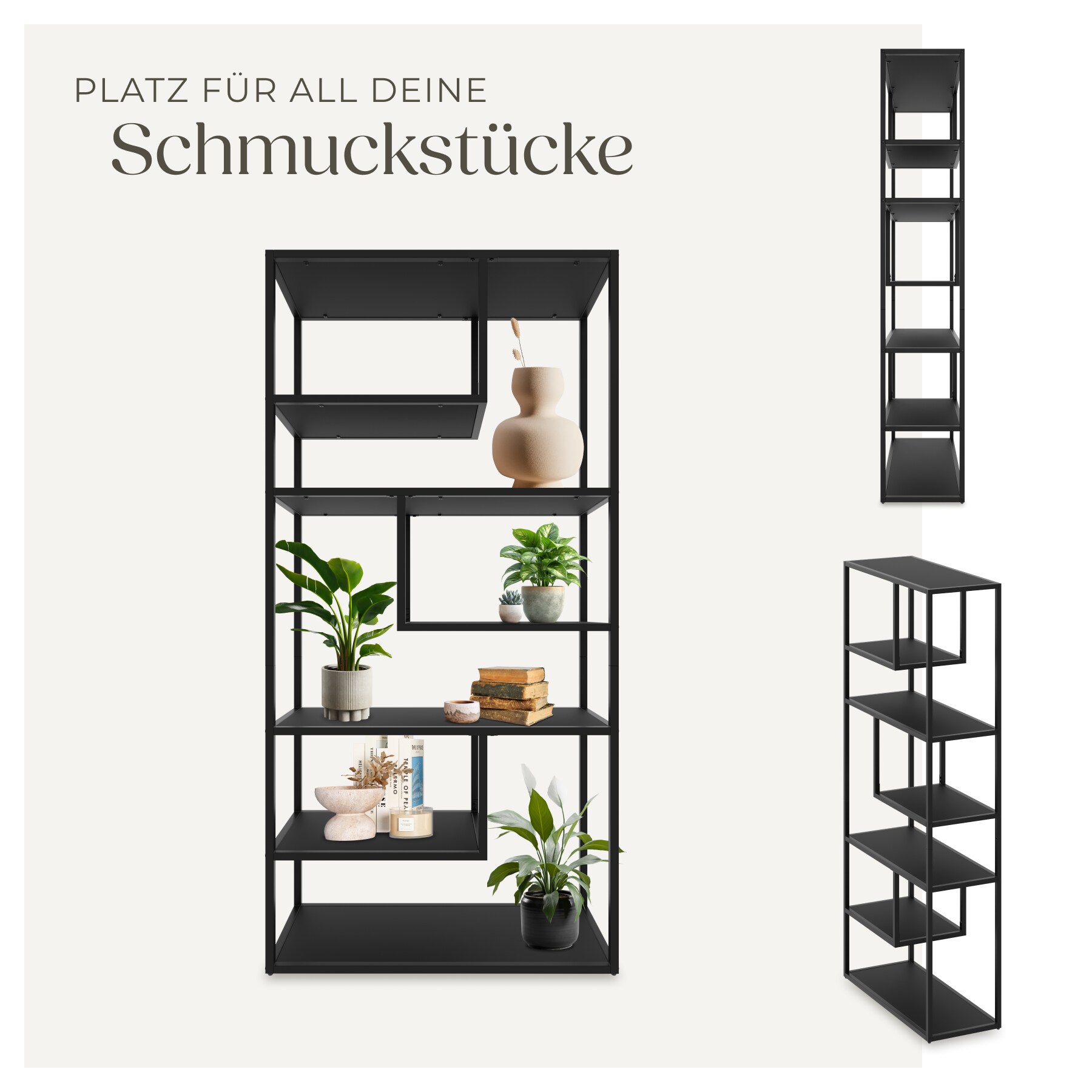 tectake® Standregal , Industrial Look, mit 6 Fächern, inklusive Kippschutz, 85 x 35 x 188 cm