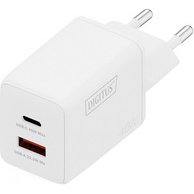 Chargeur secteur USB GaN, USB-C/USB-A, 45 W, blanc