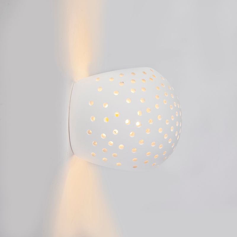 Moderne wandlamp wit gips bol met lichteffect - Blur