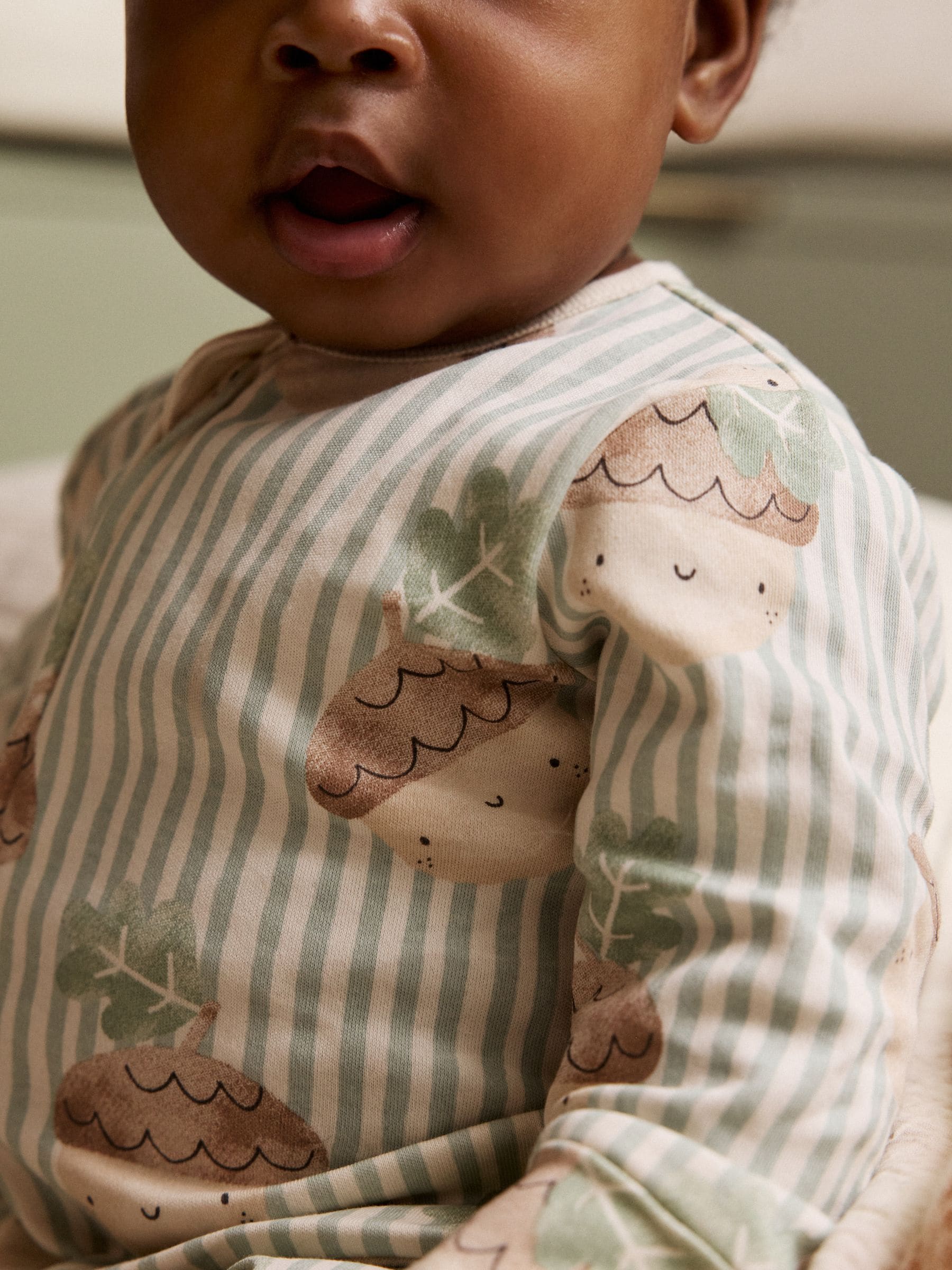Crème - Verpakking van 3 voetloze babypyjama's met tweewegrits met herfstpompoenen (0mnd -3jr)
