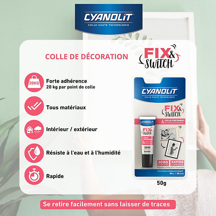 Colle de décoration Cyanolit Fix&Switch 50g