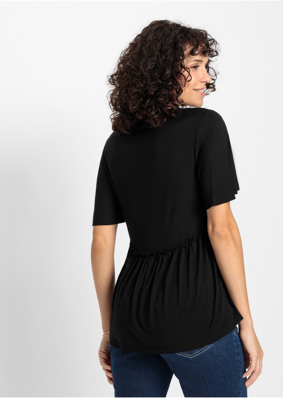 T-shirt boho à dentelle
