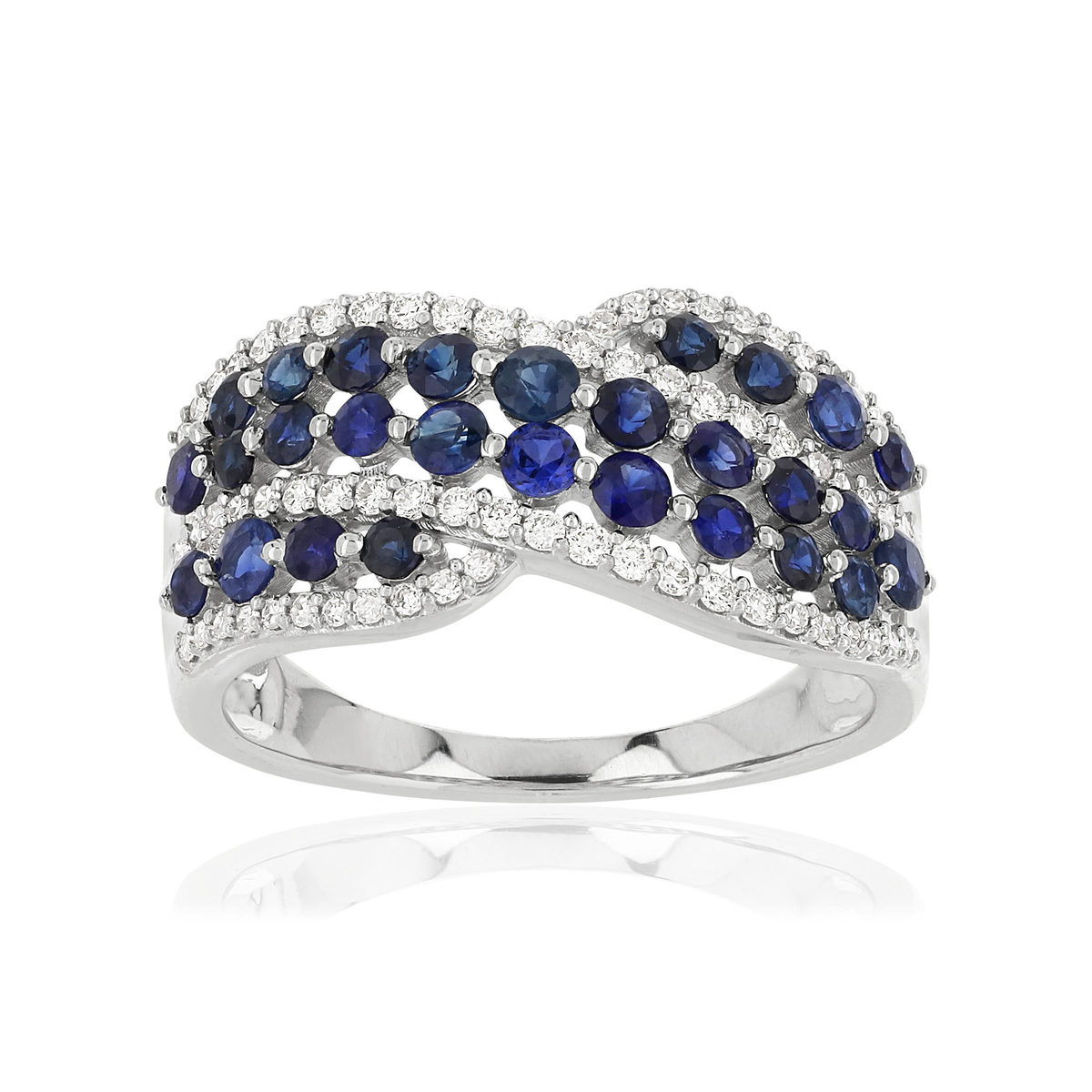 Bague MATY Or 750 blanc Saphirs et Diamants
