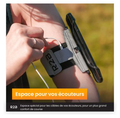 Brassard Téléphone R2B de course avec rotation à 360 degrés - jusqu'à 6 5 pouces Argent