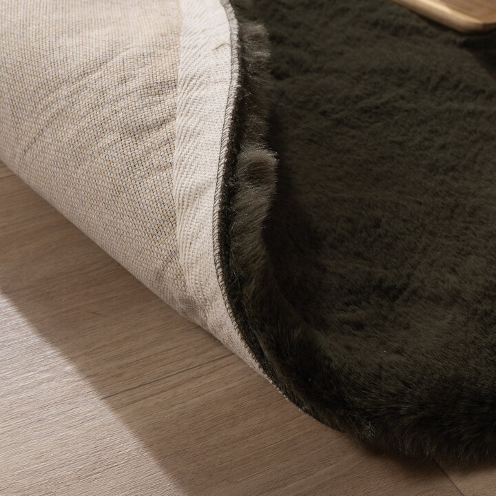 Rond Hoogpolig vloerkleed - Comfy Supreme Groen