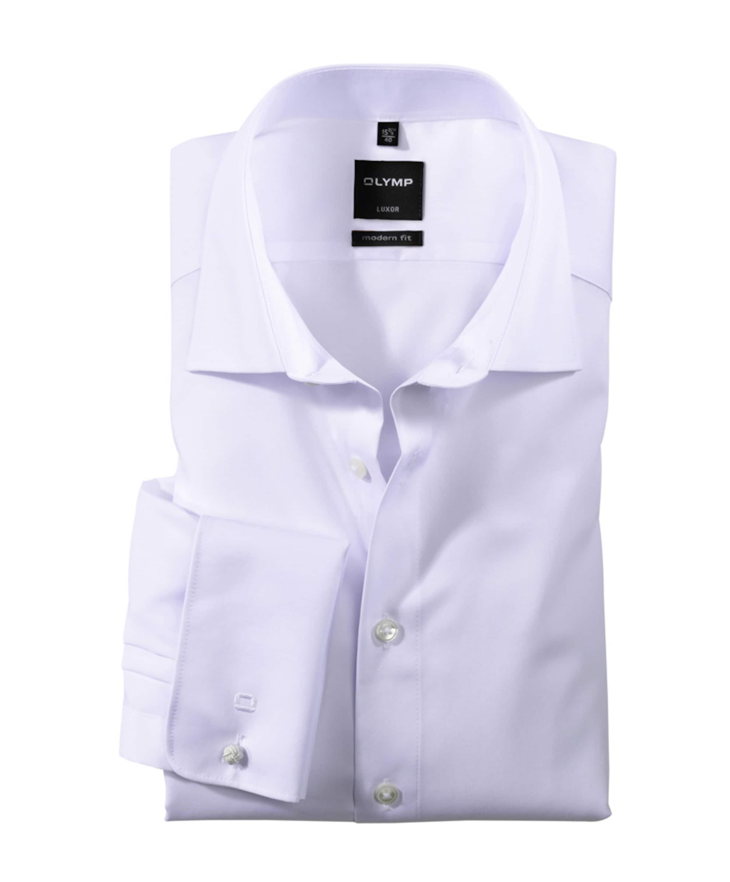 Olymp Modern fit Luxor Heren overhemd lange mouw wit