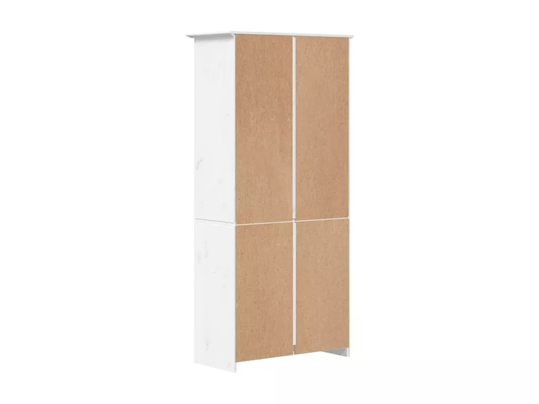 Bibliothèque BODO blanc 80x38x180 bois pin massif 5 niveaux