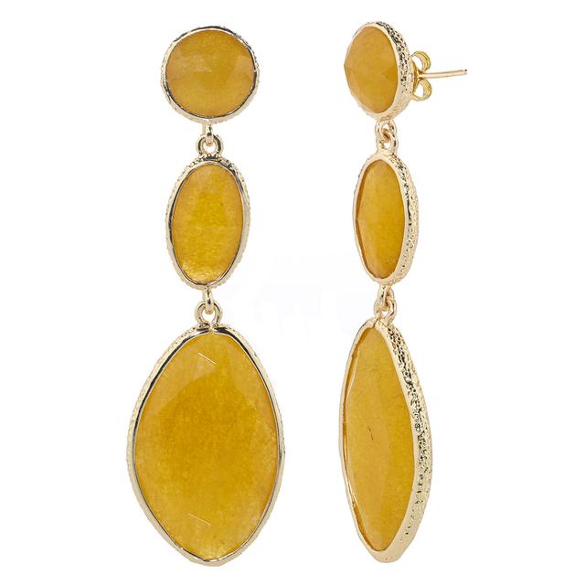 Ohrhänger, Jade facettiert, ges. ca. 44 ct., vergoldet