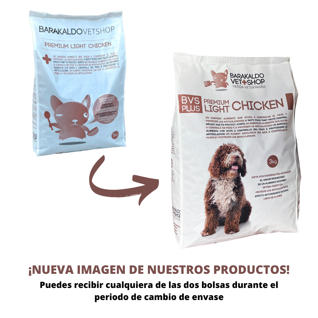 Ração Premium Light de Frango Barakaldo Vet Shop | Alimento completo para controlar o peso e proteger as articulações de cães adultos.