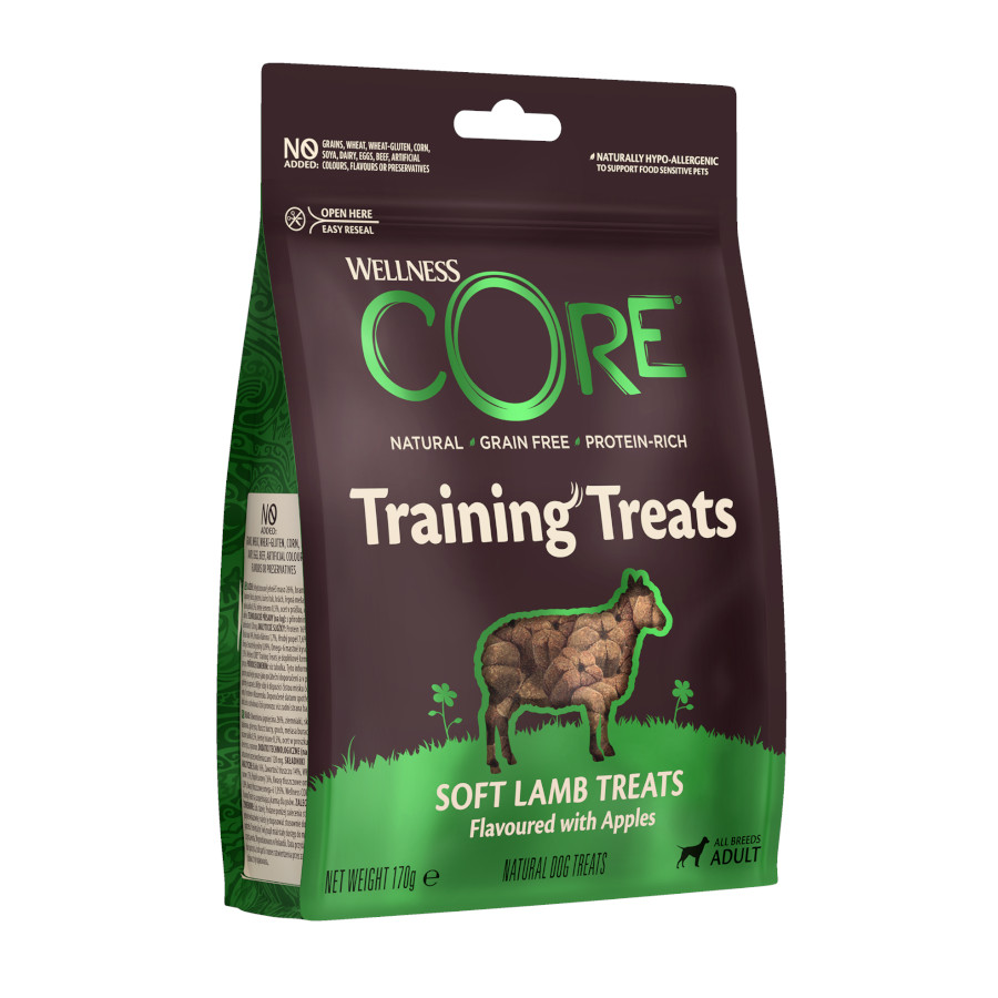 Petiscos de proteína de cordeiro Wellness Core para cães, 170g
