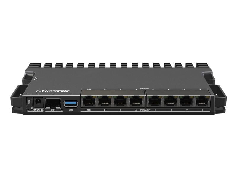 MikroTik Router RB5009UPr S IN Eine neue Version unseres beliebten Hochleistungs-Routers RB5009 mit PoE-in und PoE-out an allen Ports. Perfekt für kleine und mittlere ISPs. 2.5 Gigabit Ethernet & 10 Gigabit SFP , zahlreiche Stromversorgungsoptionen.