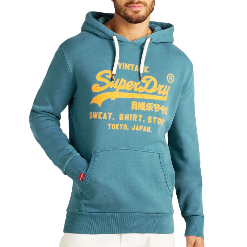 Superdry Sweat Capuche Turquoise Homme Superdry Neon Vl