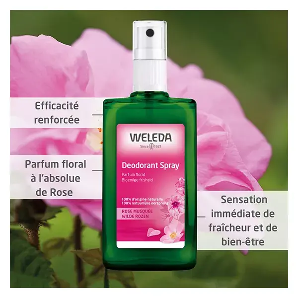 Kit com 2 Desodorantes Weleda Rosehip de 100ml