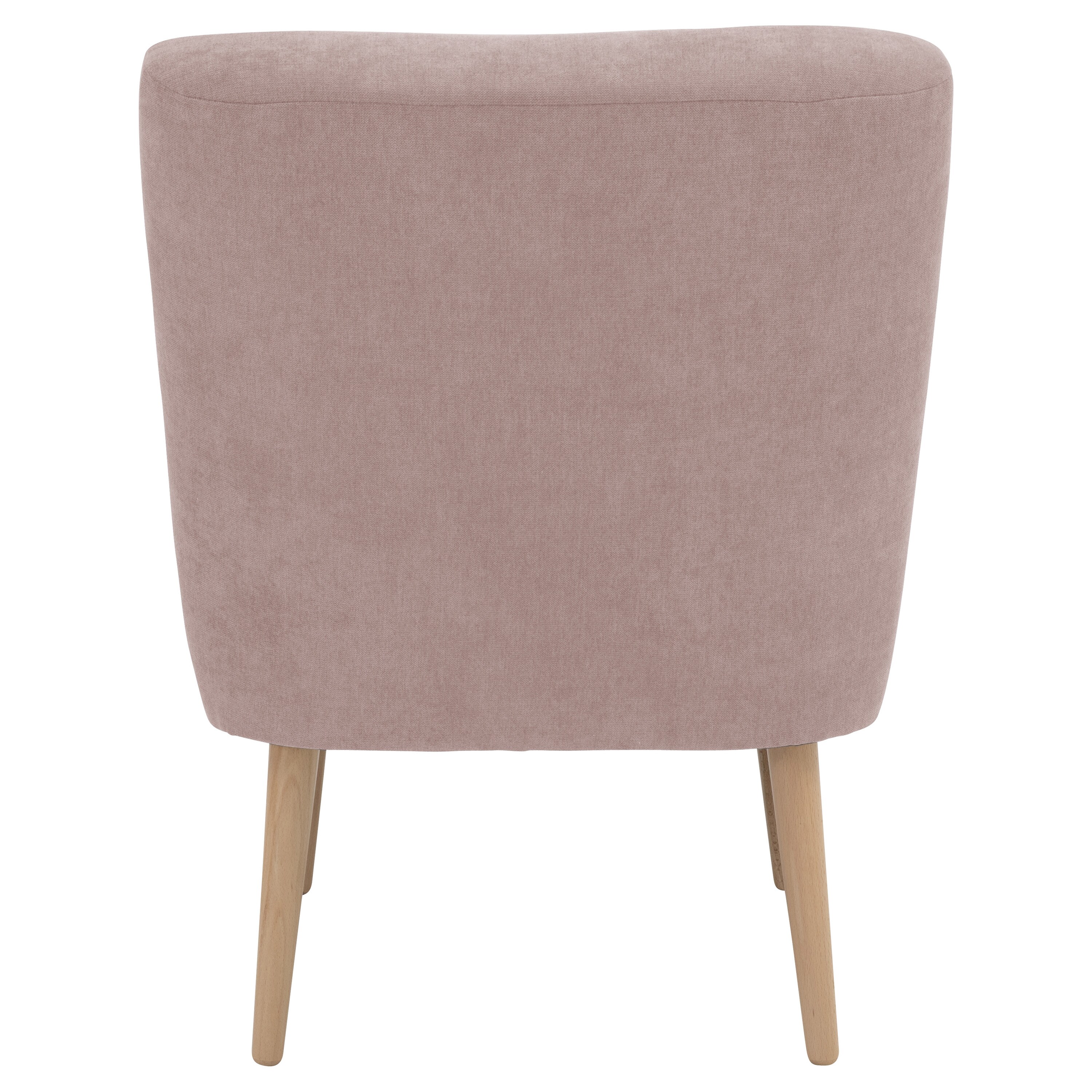 lovingHome® Sessel Fiola Velours rosé Polstersessel Stuhl Relaxsessel Füße Buche natur mittlere Sitzhärte