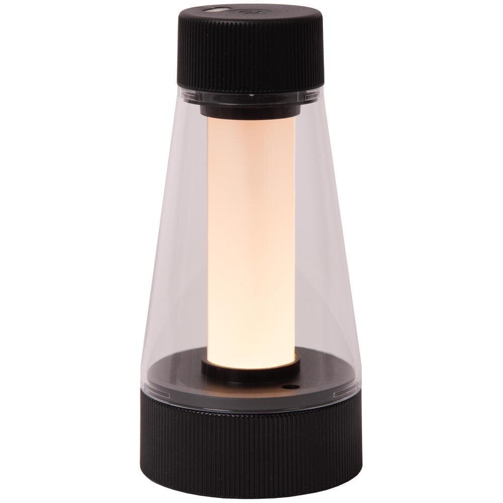 Lorali LED oplaadbare tafellamp in zwart en transparant, 1,2W, 110lm, IP44
