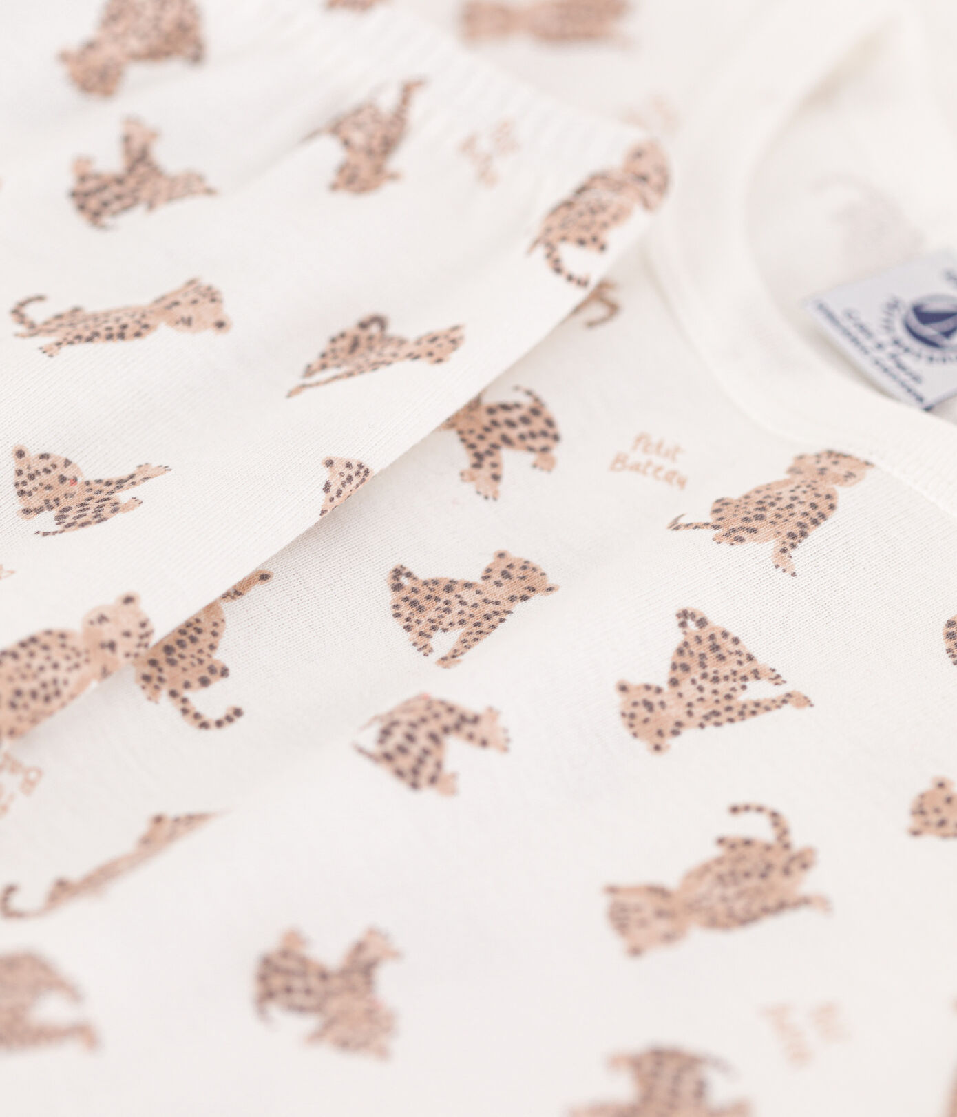 Pyjama manches courtes léopards en coton petite fille/petit garçon