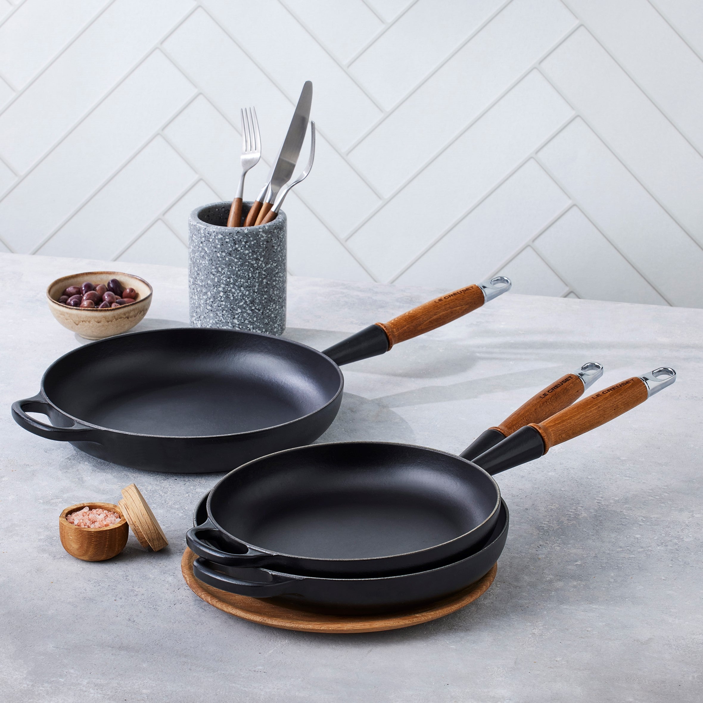 Le Creuset Signature Koekenpan Ã 24 cm - Mat Zwart