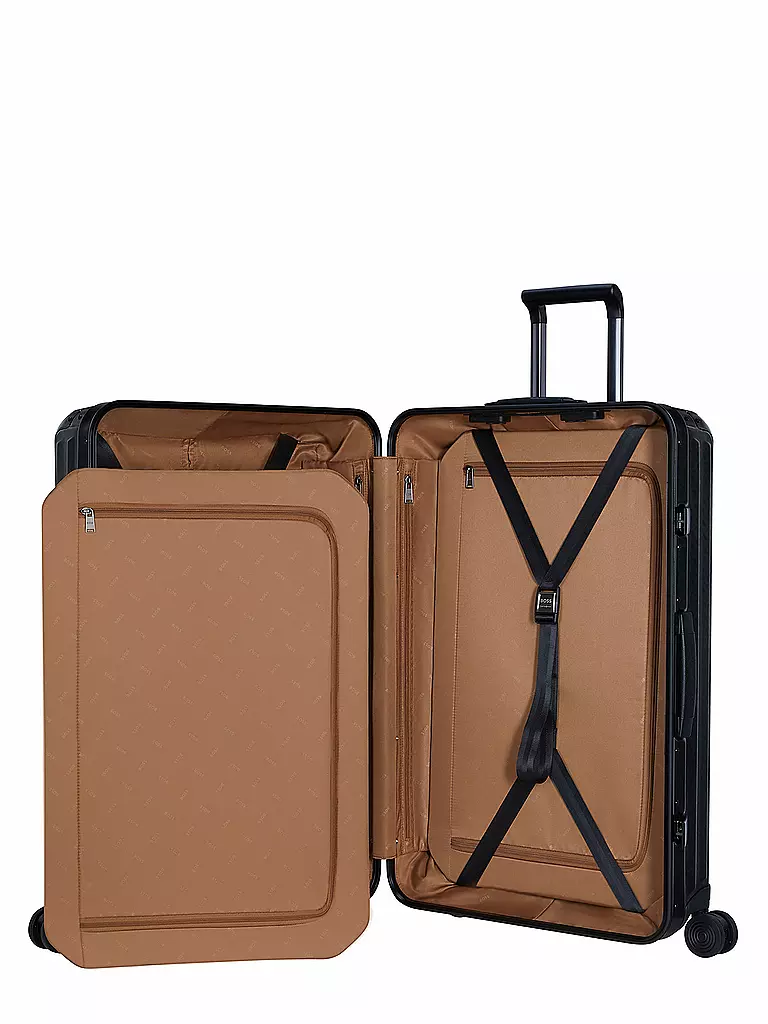 SAMSONITE Trolley BOSS SPINNER 76cm graphite monogram schwarz