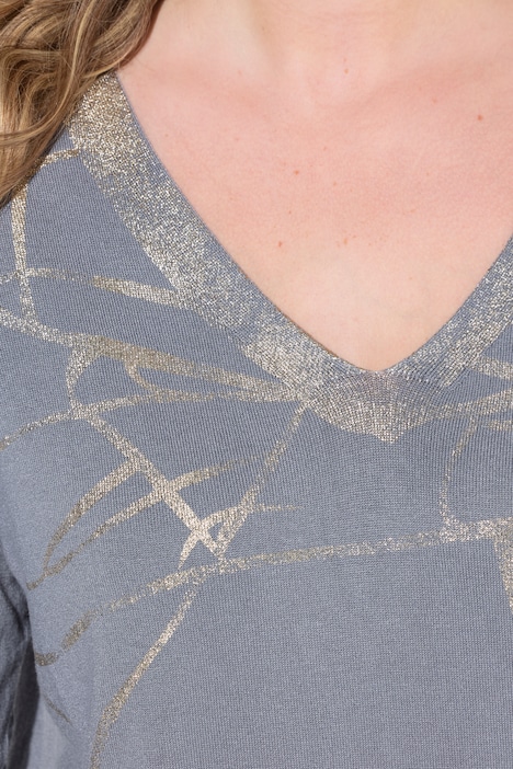 Pullover, A-Linie, Metallic-Marmormuster
