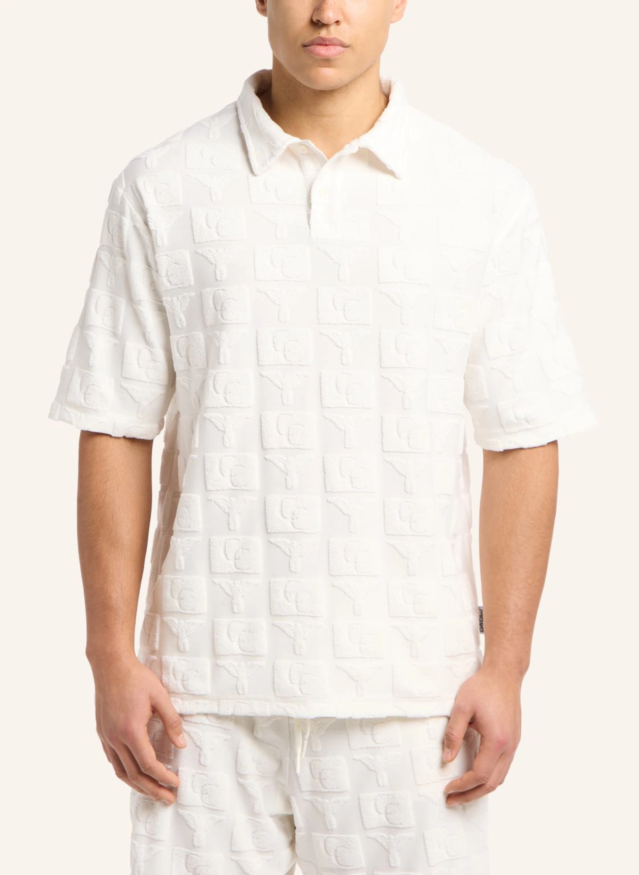 CARLO COLUCCI Oversize Poloshirt mit Frotteeinsätzen ECHNER