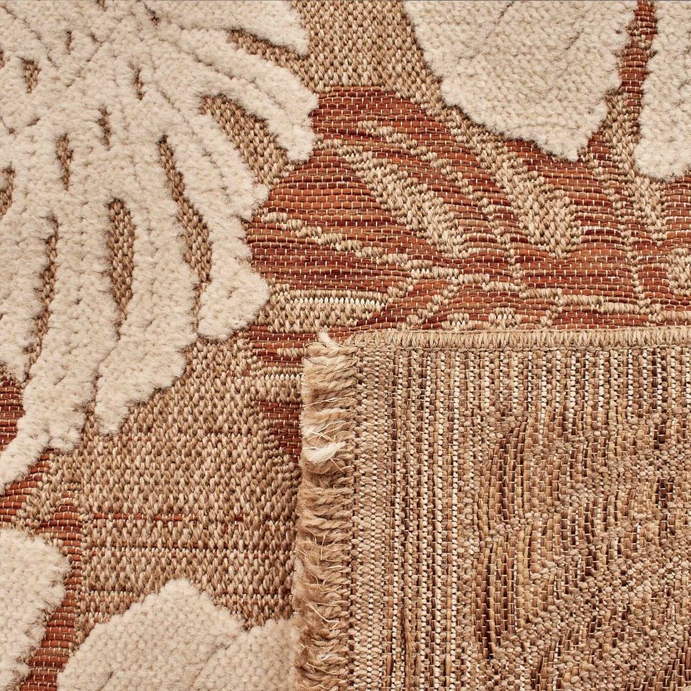 Tapis intérieur extérieur aspect jute terracotta tulum 9062 170 x 120 cm