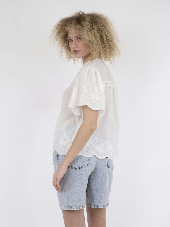 Neo Noir Micheline Emb Blouse Off white
