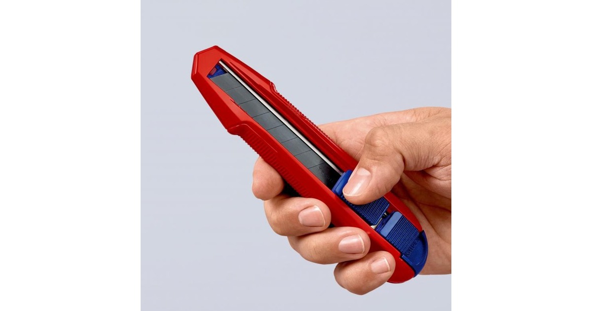 KNIPEXCutiX Universele mes stanleymes  (Rood/blauw, incl. 2 mesbladen)
