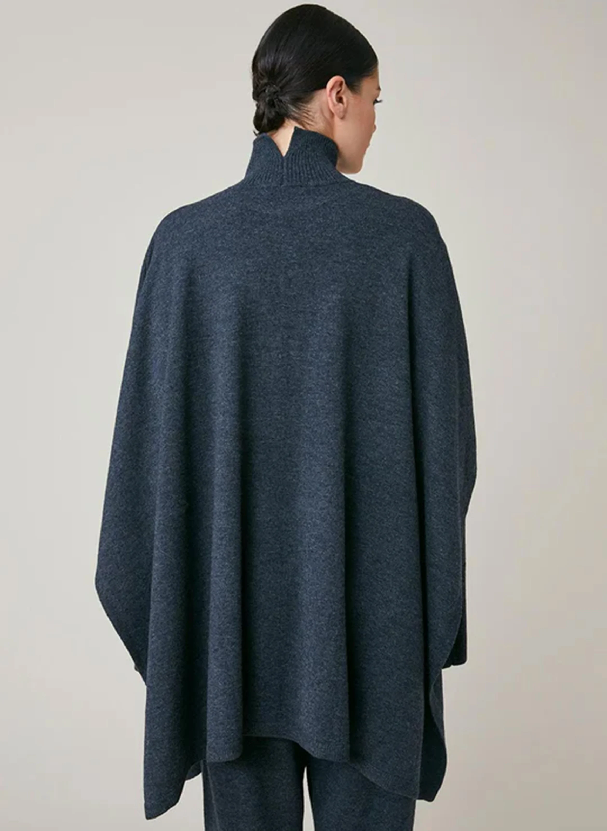 KIARA - Poncho ample en laine mérinos | Gris
