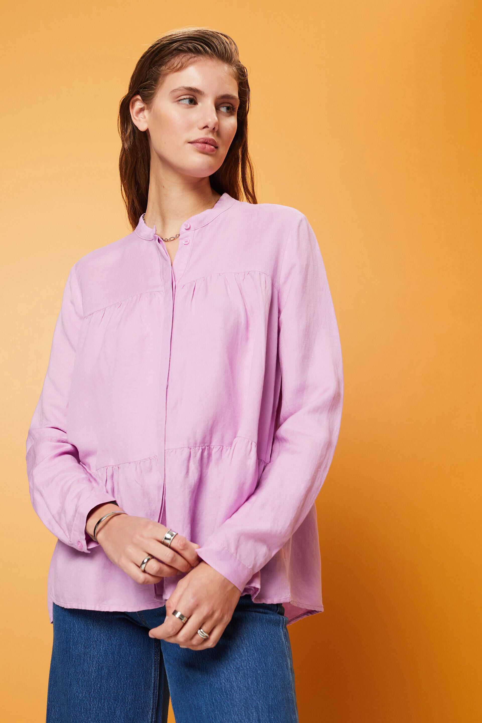 Blouse en lin mélangé