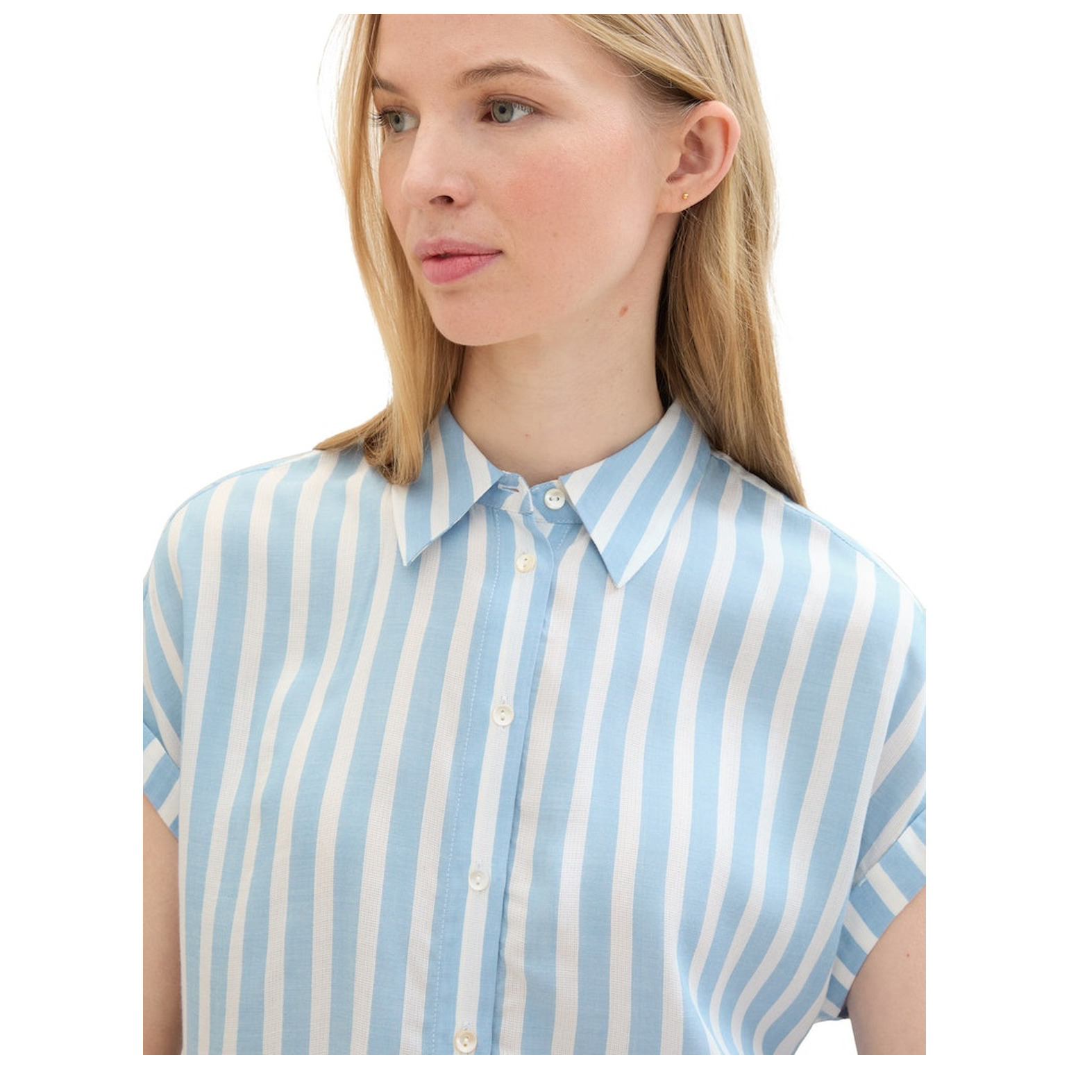 Tom Tailor Striped short sleeve blouse