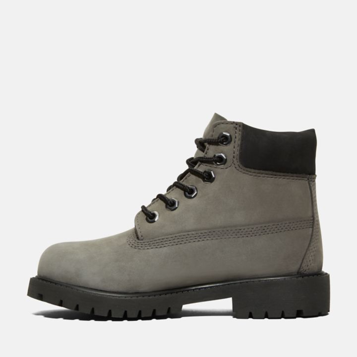 Bota infantil premium impermeável de 15 cm na cor cinza.