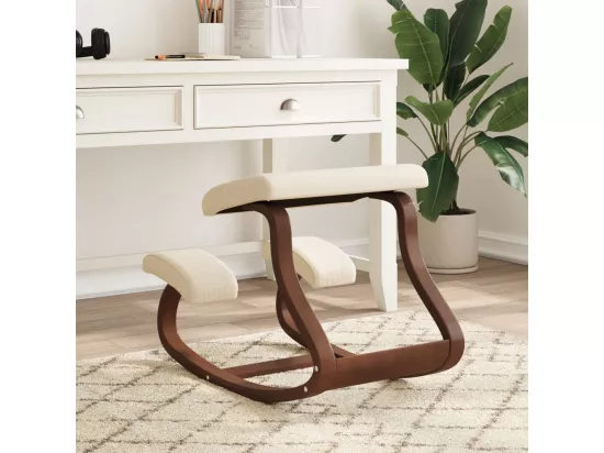 Chaise assis-genoux crème 48x71x51 cm contreplaqué de bouleau