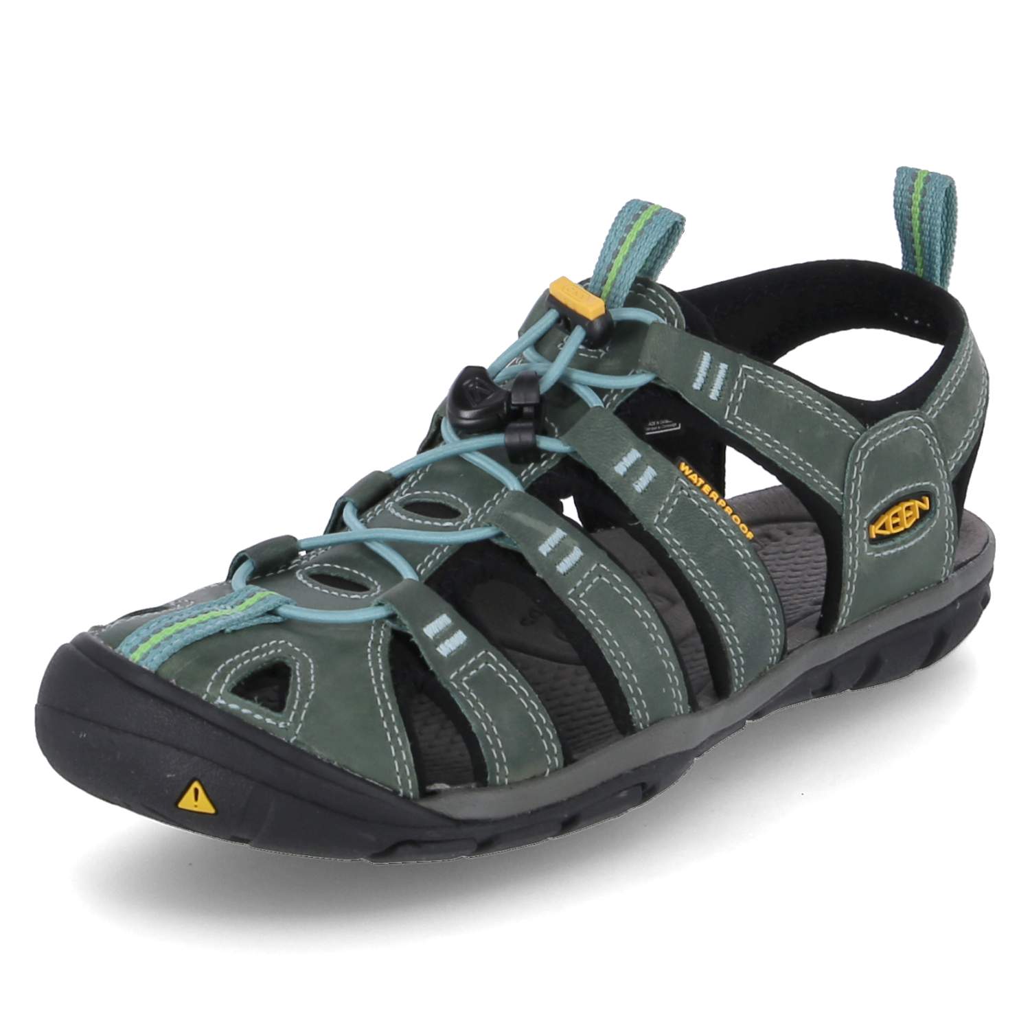 Keen Trekkingsandale CLEARWATER CNX LEATHER - mineral blue/yellow