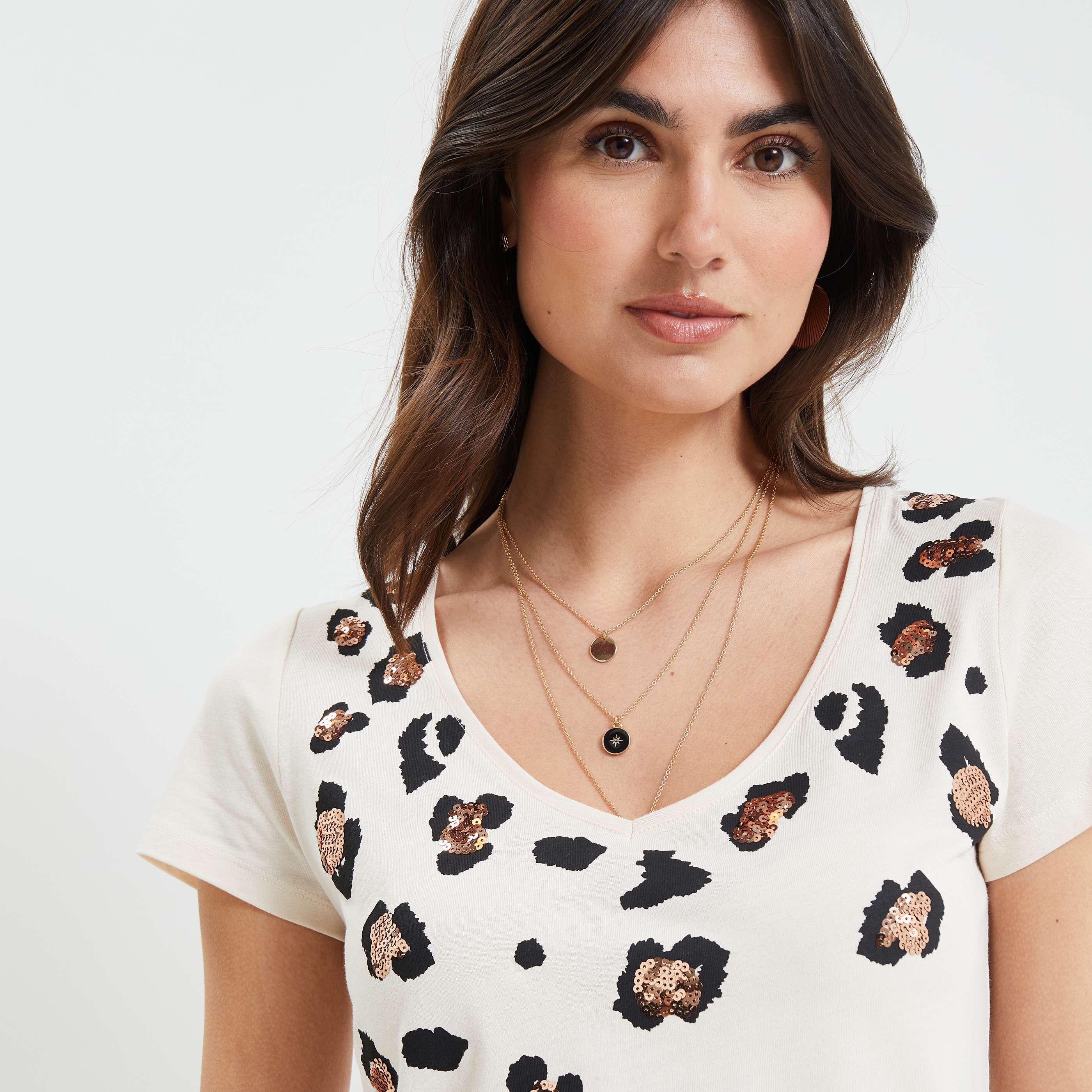 Tshirt imprimé femme - BEIGE