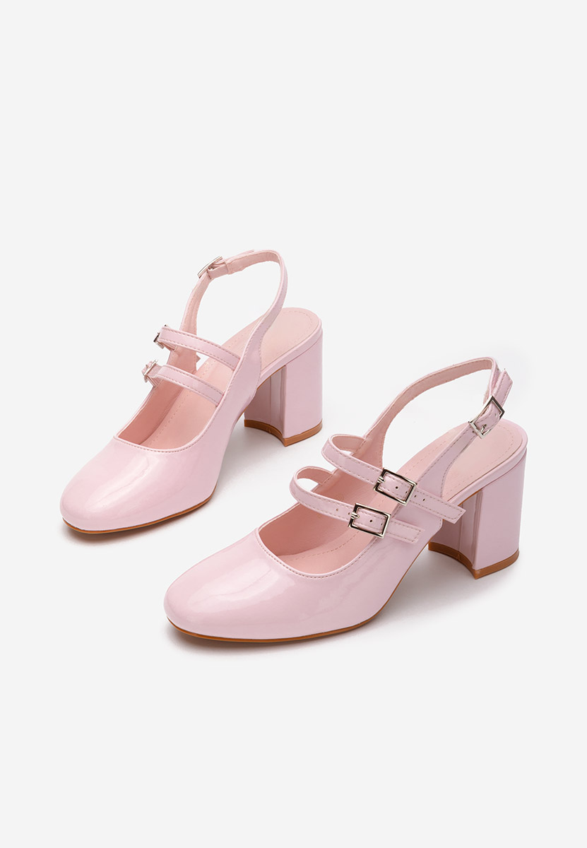 Chaussures vernies à talon roses Izalda