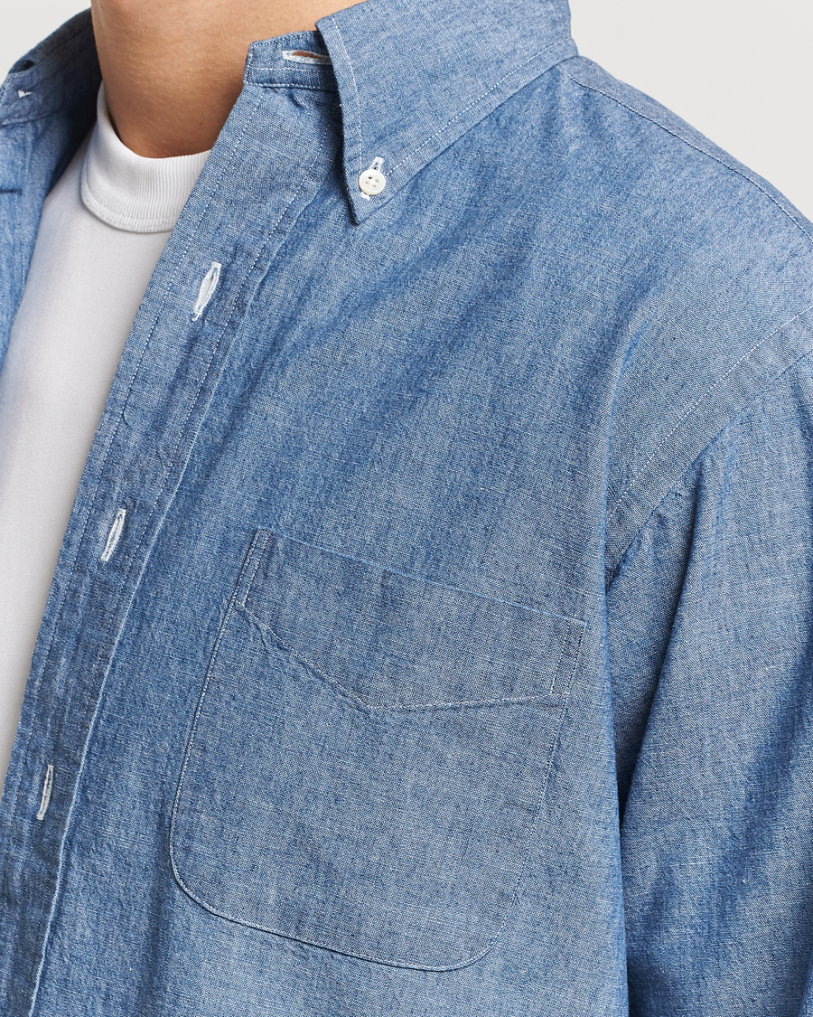 Kamakura Shirts Vintage Ivy Chambray Button Down Shirt Blue