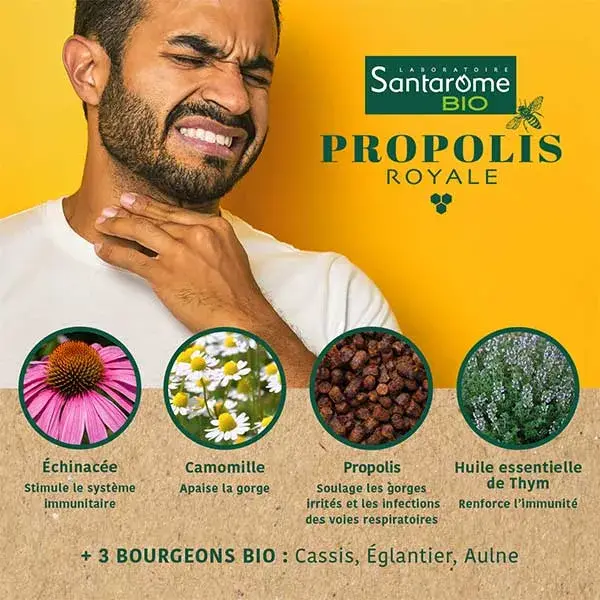 Santarome Bio Gommes Propolis Bio Apaise la gorge 45 g