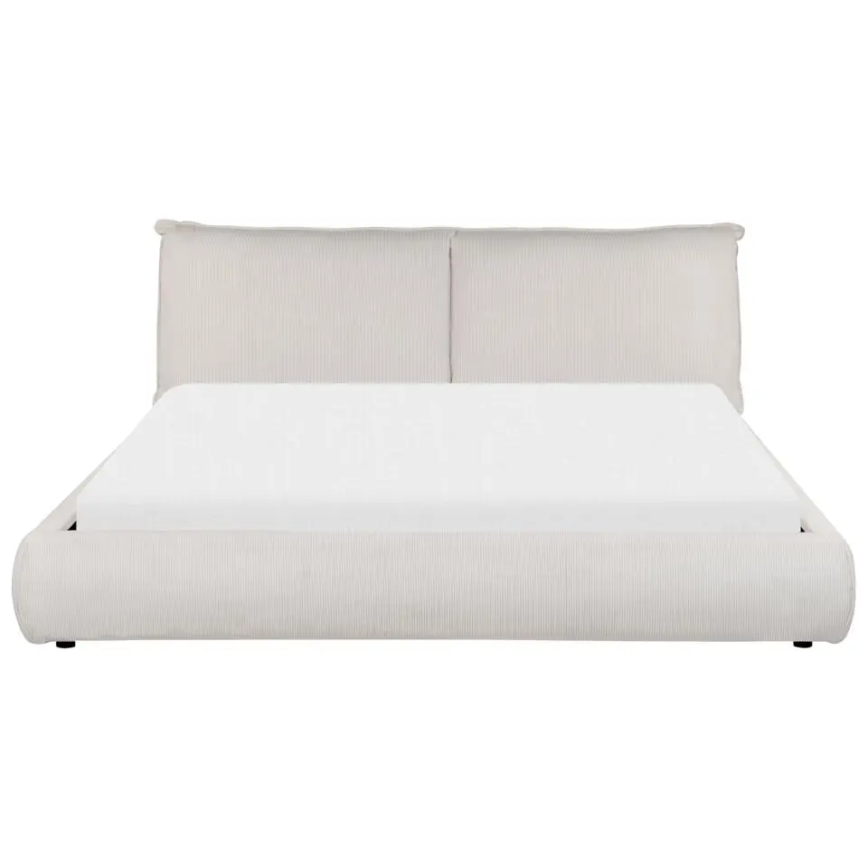 VINAY - Tweepersoonsbed - Beige - 180 x 200 cm - Corduroy