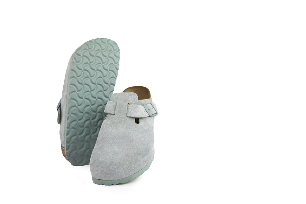 Birkenstock Boston Suede Pure Sage Narrow