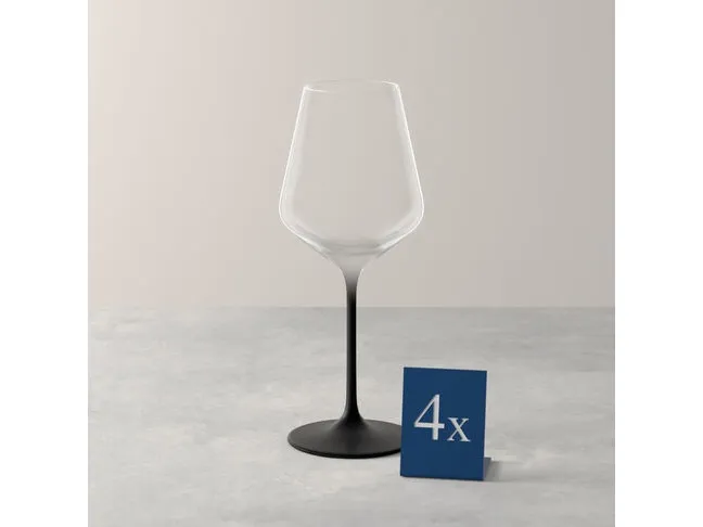 Villeroy & Boch 1137988120, Hvidvinsglas, Fløjteglas, Krystal, Glas, Sort, Transparent, 380 ml, 9 cm