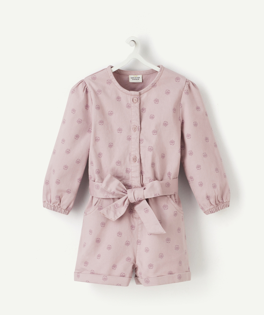 COMBISHORT BÉBÉ FILLE EN JEAN PARME AVEC MOTIFS