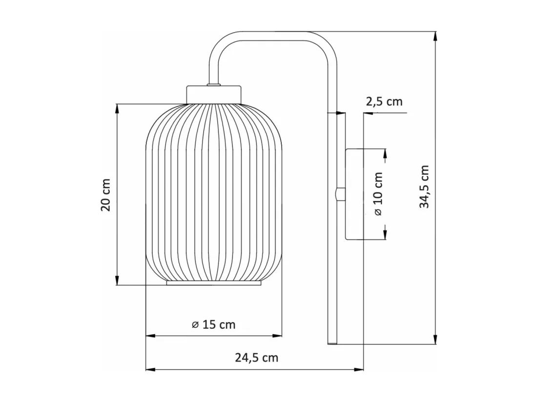Applique dorée vintage verre cannelé - Canelia