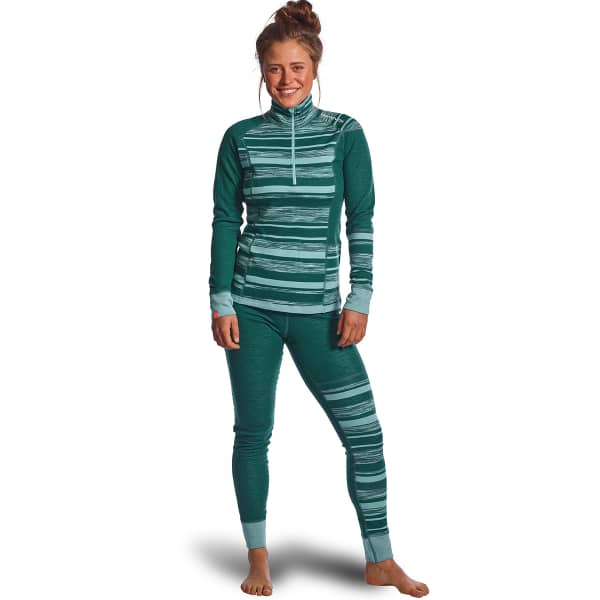 T-shirt thermique ORTOVOX 210 SUPERSOFT ZIP NECK W PACIFIC GREEN