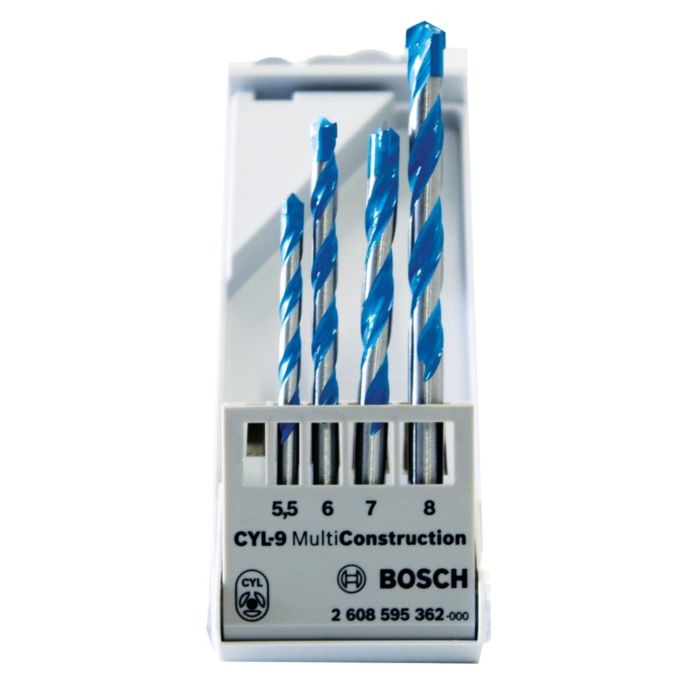 BOSCH 5.5-8mm TCT Multi-Purpose Drill Set - MULTICONSTRUCTION - 4 Piece