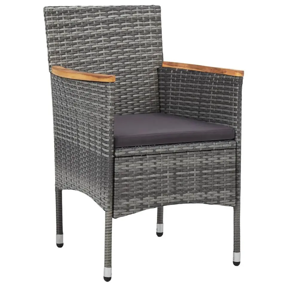 vidaXL - Tuinset - Grijs - Poly rattan