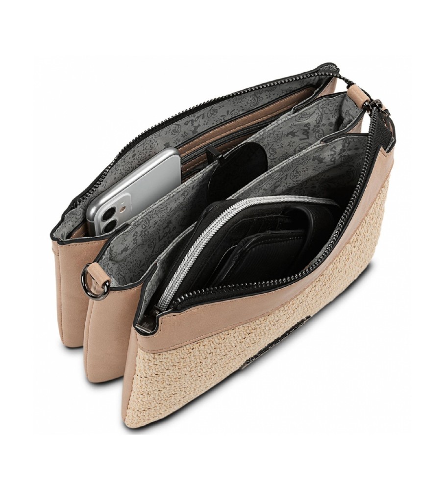 Bolsa de ombro Lois Bolso tripla casual 313315 bege -23x17x6cm-