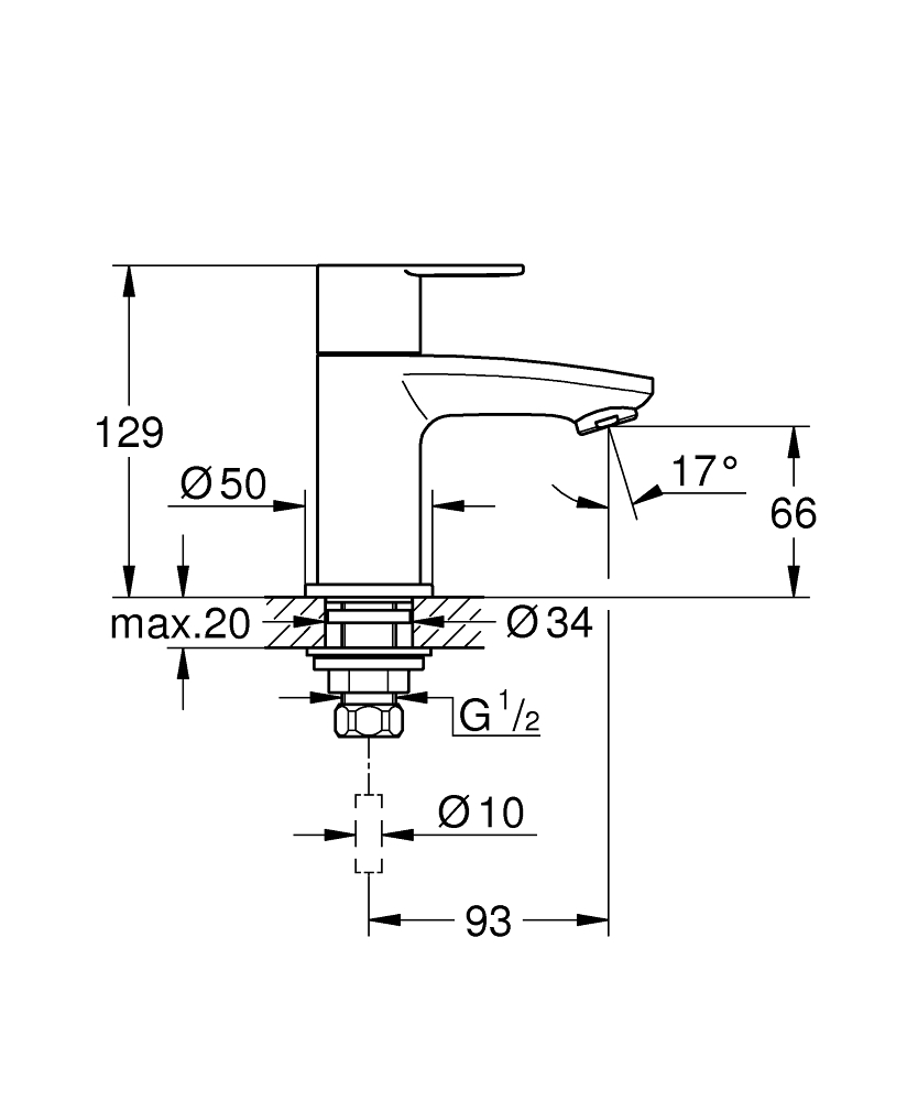 Grohe Eurostyle Cosmopolitan toiletkraan 1/2